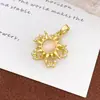 Colgante de Girasol Giratorio de Moda Flor de Circonita Accesorios para Joyería DIY Moda de Nicho Accesorios de Nuevo Diseño
