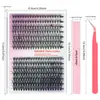 Conjunto de Cílios Postiços Mistos 30D40D Segmentados Transfronteiriços para Comércio Exterior, Naturais, Leves, Volumosos, Curvados, Cílios Gradientes Mais Vendidos