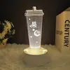 Personalizado con Fotos, Luz Nocturna 3D de Té de Limón Hecha a Mano, Luminoso de Respaldo Mercado Nocturno Limón USB Maletero Decoración de Neón