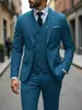 Traje de hombre talla grande transfronterizo formal de negocios corte slim traje casual estilo coreano conjunto de tres piezas vestido de boda para novio