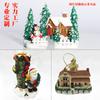 Decoração de Natal Estátua de Boneco de Neve Boneca de Resina Enfeites Boneco de Vista de Rua Caixa Surpresa Casa Luminosa Micro Paisagem Presente