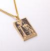 Nuevo Collar para Hombre con Etiqueta Cuadrada de las 12 Constelaciones Transfronterizo Retro Etiqueta de Tarot Operación Acero Inoxidable Cadena Simple para Suéter