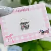 Brincos de Tarraxa Osso da Orelha Gatinha Kt Cereja Saturno Zircônio Rosa Moda Personalizada Brincos de Tarraxa Doces para Mulheres Doce Cool Mais Fáceis de Combinar Brincos para Mulheres