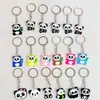 Fofo Desenho Animado Panda Pequeno Borracha Macia de PVC Acessórios Criativos Chaveiro DIY Enfeites Pingentes Enfeites de Chaveiro Pingentes