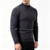 Suéter de Punto Pulóver de Cuello Medio Alto Nuevo para Hombre Otoño/Invierno 2026 Marca de Moda Tendencia de Amazon Camisa Base de Punto Jacquard para Hombre