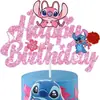 Transfronteiriço spot ANIVERSÁRIO Stitch inserção kassonic glitter FELIZ ANIVERSÁRIO ANIVERSÁRIO ANIVERSÁRIO fileira de inserção de bandeira