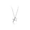 S925 prata estilo coreano simples elegante dupla cruz colar menina pequena diamante- embutido clavícula cadeia d4495