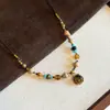 Collar con Colgante de Corazón de Piedra Ojo de Tigre, Cadena para Clavícula Estilo Antiguo, Lujo Ligero, Joyería de Alta Gama y Versátil