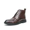 Botas Martin de punta para hombre transfronterizas, Zapatos de cuero de caña alta formales de negocios estilo británico, Botas de cuero de caña media para hombre de talla grande