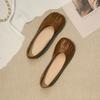 Zapatos de Abuela para Mujer Planos de Verano 2025 Estilo Nuevo Boca Baja Suela Suave Zapatos de Frijol Blanco de una Sola Pierna con Zapatos de Falda Planos Retro
