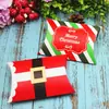 Caixa de embalagem de Natal clássica listrada vermelho e verde com cinto vermelho caixa de presente biscoito nougat sobremesa de frutas caixa travesseiro
