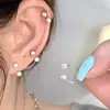 Uñas Super Brillantes para Hueso de la Oreja No Necesitan Quitarse al Dormir, Anillos de Herradura de Hebilla Giratoria Doble Cara, Pendientes de Diseño Nicho, Pendientes para Mujeres para Soportar Orejas Perforadas