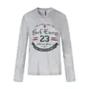 Yidao Vintage 2026 Otoño Nuevo Retro Americano Estampado de Letras Desgastado Holgado Casual Manga Larga Camiseta