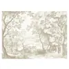 Revestimiento de Pared Estilo Bosque Francés para Paredes de Fondo de Dormitorio y Sala de Estar, Papel Tapiz de Entrada, Tejido Decorativo de Pared Estilo Retro Nanyang Pintado a Mano