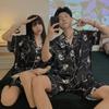 Pijama de Casal Feminino Seda de Gelo Verão Manga Curta Tamanho Grande de Alta Qualidade Masculino Fresco Para Usar Fora Roupa de Casa de Verão conjunto