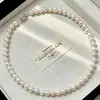 Collar Hecho a Mano con Perlas de Imitación Ins Fresco y Dulce con Cierre de Lingote Diseño de Cadena para Suéter, Suministro Directo de Fábrica, Perlas de Imitación Hechas a Mano