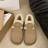 Tendencia de Temperamento Zapatos Birkenstock de Suela Gruesa para Mujer Botas de Nieve Engrosadas con Felpa Ropa de Exterior Otoño 2026 Nuevo Antideslizante Cálido Piel
