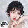 Peluca de Flequillo Rizado de Lana para Mujer, Flequillo Natural de Bigote de Dragón, Pieza de Peluca Esponjosa de Celebridad de Internet