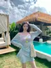 2026 Novo Biquíni Maiô Menina Quente Menina Doce Super Fada Emagrecedor Cobre Defeitos Conjunto de Quatro Peças Sessão de Fotos na Praia Roupa de Banho para Fonte Termal