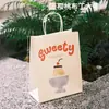 Serie Sweety Bolsa de Empaque para Té con Leche, Café, Repostería Bolso de Mano Bolsa de Papel Kraft para Postres Bolso de Mano Papel Impermeable