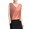 Camisola de Cetim de Seda 2026 Verão Nova Moda Feminina Decote V na Frente Decote Redondo nas Costas Camisola Curta Interna Regata Camiseta