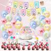 Novo Brinquedo de Pelúcia Squishmallows Quente Decoração de Festa Temática Bandeirola Flor Puxada Cartão de Bolo Gás