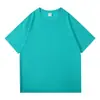 Camiseta para hombre, 200 g/m², hecha de algodón de fibra larga de Xinjiang, color liso, casual, corte holgado, versátil, estilo unisex, con un logo estampado