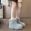 Nuevas botas de pelo de oso para el invierno 2026, zapatos de invierno de moda y tendencia para exteriores, populares botas de nieve de lana de cordero de celebridad de internet