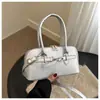 Bolsa de Ombro Transversal Grande Capacidade Cor Sólida Simples e Elegante Estilo Novo Outono Inicial 2025 Commuter Retrô Feminina