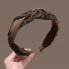 Diadema Trenzada con Estampado de Leopardo Nueva Colección Otoño/Invierno 2025 para Mujer Diadema de Gama Alta Pinza para el Cabello para Lavar la Cara y Parte Superior del Cráneo Cinchillo Versátil para el Cabello