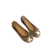 Versión en stock~2026 nuevos zapatos planos de ballet con lazo y estrella, punta poco profunda, cuero suave, zapatos de abuela, zapatos de un solo color con patrón de diamantes