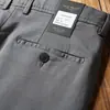 Calças masculinas de algodão grossas, confortáveis, micro elásticas, versáteis, para outono e inverno, não amassam, corte reto, soltas, casuais