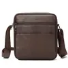 Moda Popular de Venta Caliente Transfronteriza Bolsos de Cuero Genuino para Hombre Bolsos de Hombro de Alta Gama de Moda Bolsos Cruzados Casuales para el Trabajo Bolsos de Cuero Genuino para Hombre