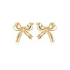 Verano Europeo y Americano Estilo Nuevo Chica Dulce Pendientes de Lazo Pendientes Pequeños de Cinta Moda para Mujer Joyería Sencilla para Orejas