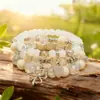 Pulsera de Cristal Colorida Estilo Resort Bohemio para Mujer Diseño de Nicho Ins Corazón Trébol de Cuatro Hojas Pulsera de Perlas