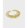 Anillo JT340 estilo coreano personalidad abierta plata INS minimalista geométrico cuentas redondas con cuentas anillo de plata de ley S925 mujer