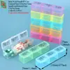 Pastillero de Siete Días de Tira Larga en Braille, Organizador de Pastillas Desmontable de 7 Compartimentos, Pastillero Pequeño Portátil para Tres Comidas, Estuche de Pastillas de 4 Compartimentos