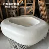 Vaso de flor em cimento GRC redondo irregular, naturalmente casual e cheio de charme rústico, adequado para acampamento de luxo ao ar livre e paisagismo de jardim
