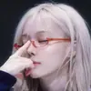 Óculos de Armação Inferior para Cosplay Anime Bidimensional Hatsune Miku Armação de Óculos Decorativa Oval Pequena Sem Lentes