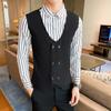 Camisa Masculina de Manga Comprida para Boate Outono 2024 Nova Camisa Masculina de Abotoadura Dupla Falsa Duas Peças Manga Comprida Roupas de Trabalho para Homens