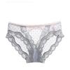 Cuecas sexy europeias e americanas femininas de renda vazada de cintura baixa europeias e americanas perspectiva coração de pêssego roupa íntima perspectiva crotch de algodão cuecas