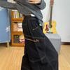 Jeans Machete Americano Bordado de Primavera y Verano para Mujer 2025 Sentido del Diseño Holgado Adelgazante Negro Combinable Pantalones Hoz