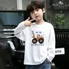 Camiseta de Manga Larga de Moda para Niños 100% Algodón 2026 Dibujos Animados Niños Primavera/Otoño Cuello Redondo Niños Medianos/Grandes Camiseta Base