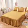 Faldón de Cama Cubierta de Cama Falda de una Pieza Cubierta Antipolvo Cubierta de Faldón de Cama Cubierta de Delantal de Cama Cubierta Antideslizante Grupo de Camas Niñas 1.51.8