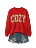 TEMPORADA CONFORTÁVEL Em Estoque Casual Floral Gola Redonda Manga Longa Feminino Amazon Cross-border Comércio Exterior ebay Moletom Solto