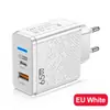 Cargador de teléfono móvil LED Blu-Ray USB + PD Tipo-c multiportus regulaciones de EE. UU. regulaciones europeas regulaciones británicas cabezal de carga de viaje