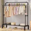 Tendedero de Ropa de Pie para Dormitorio Simple de un Solo y Doble Poste Perchero para Ropa Interior Sala de Estar Dormitorio Barra para Secar Ropa Tendedero Plegable para Colgar Ropa