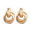 Aretes Transfronterizos, Aretes de Aro de Tubo de Hierro Cruzado de Moda para Mujer, Aretes de Moda de Estilo Frío de Doble Aro Fabricante de Aretes de Comercio Exterior en Stock