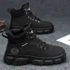Botas Martin Masculinas de Cano Alto para Outono Calçados de Trabalho Masculinos Tendência Versátil Solado Grosso Estilo Britânico Retrô Botas Curtas de Montanhismo