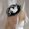Subcultura Lolita Negro Teclado de Piano Encaje Pasador Sombrero de Conejo Chica Exquisito Diseño de Nicho Accesorio para el Cabello